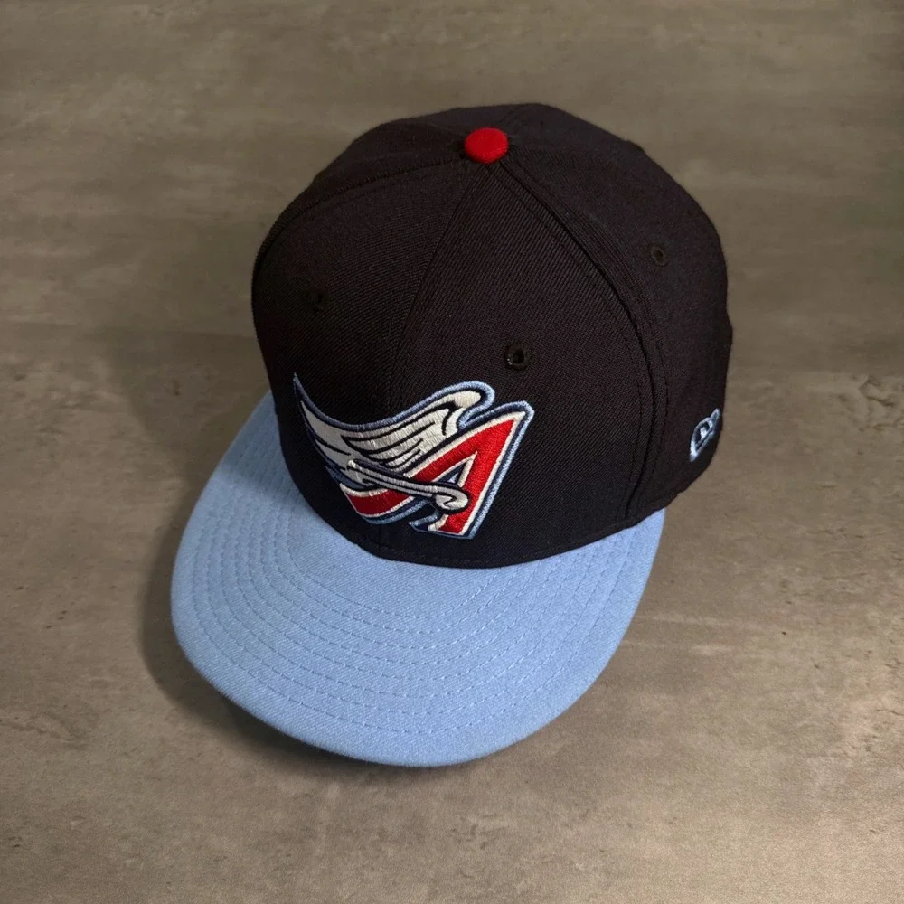 New Era Anaheim Angels‎ Hat 7 5/8 Navy Blue Cooperstown 59FIFTY Fitted Cap